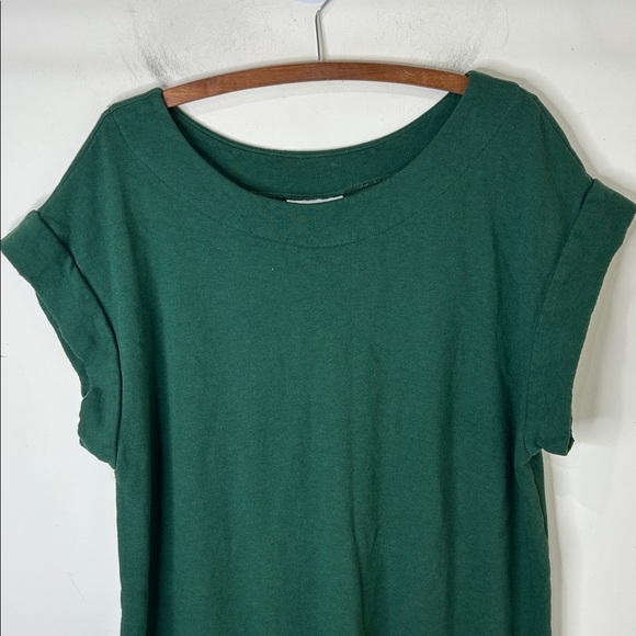 BRYN WALKER Green Sweatshirt Dress Bamboo Organic Cotton Size Large - Picture 4 of 15